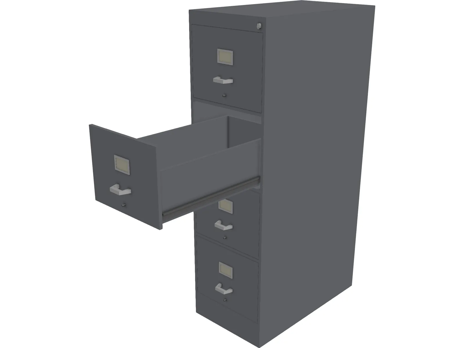 Metal File Cabinet 3D Model main preview