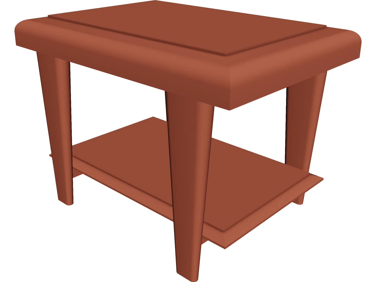 Wooden End Table 3D Model main preview