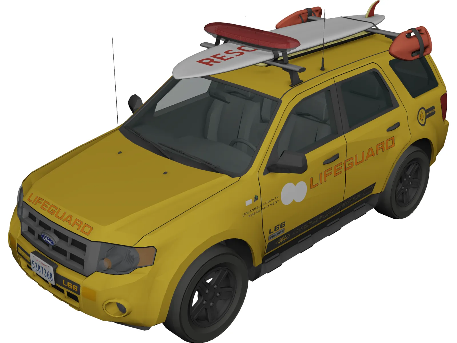 Ford Lifeguard Explorer 3D Model main preview