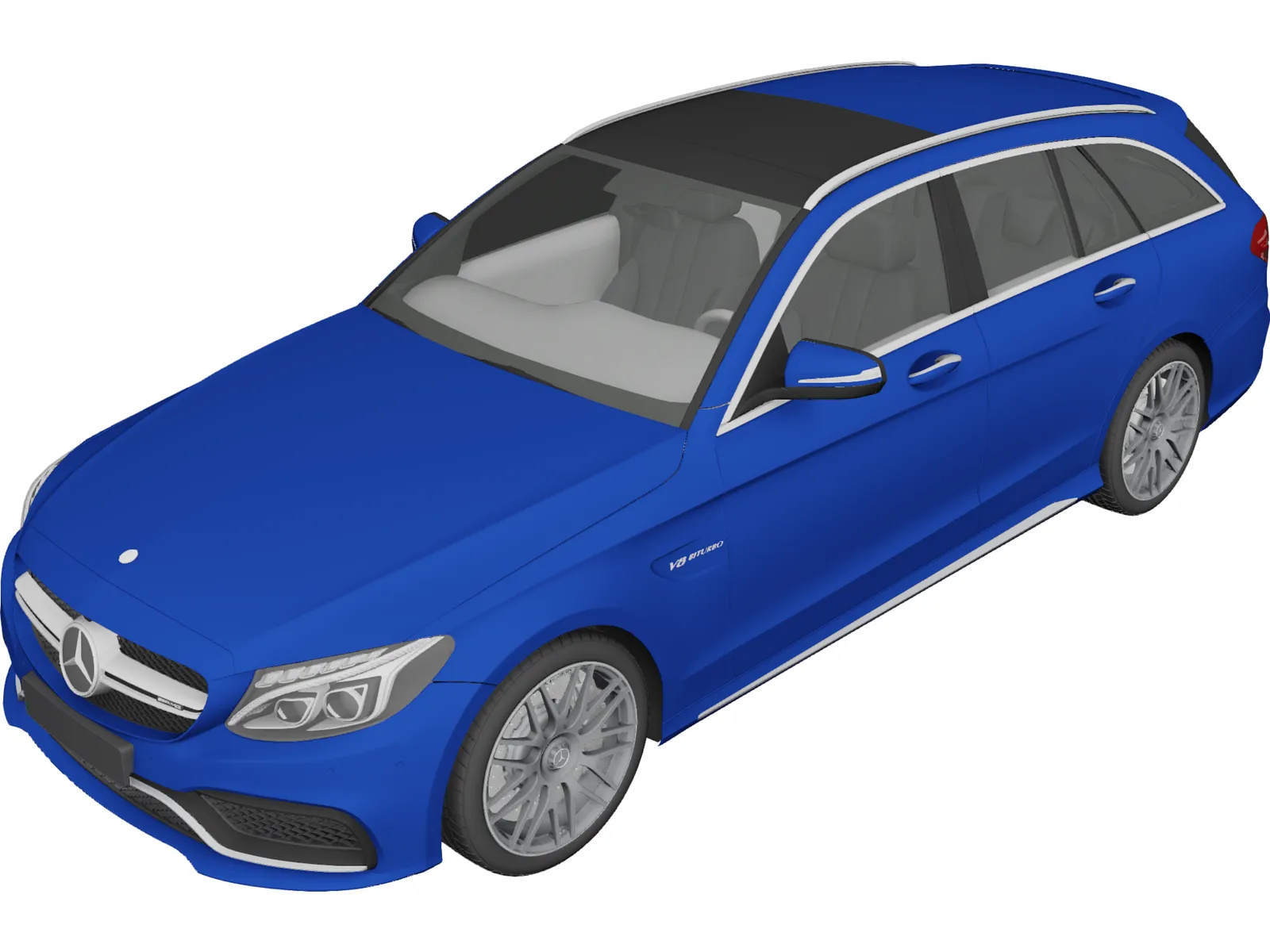 Mercedes-Benz C63 AMG W205 Estate (2015) 3D Model main preview