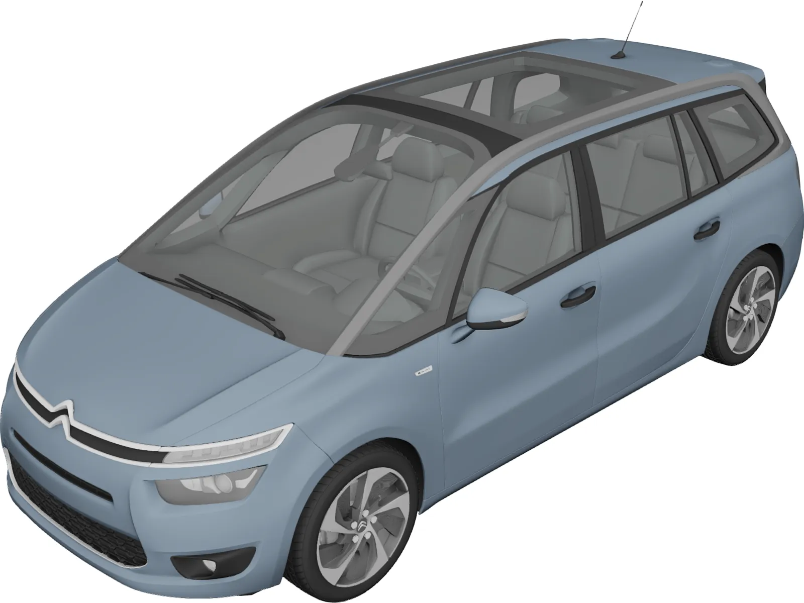 Citroen Grand C4 Picasso (2014) 3D Model main preview