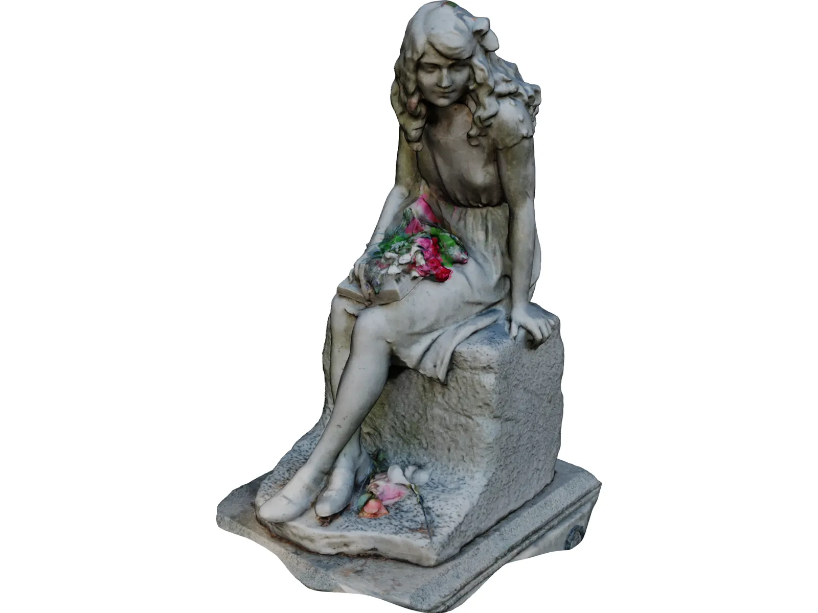 Girl Statue 3D Model main preview