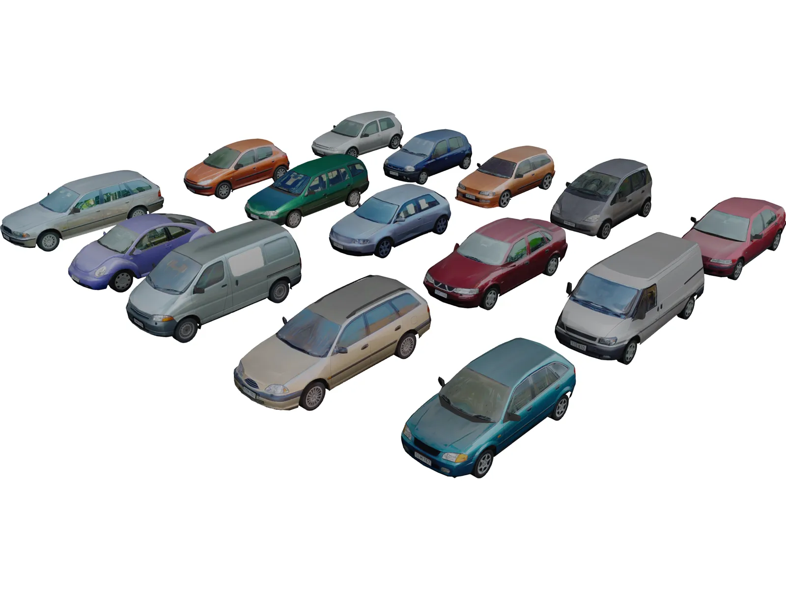 Collection of Cars 3D Model main preview