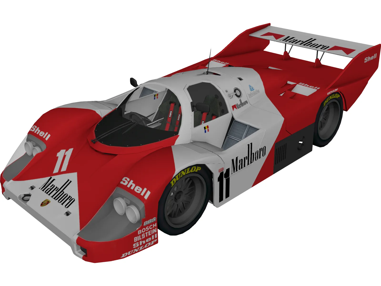 Porsche 956 (1983) 3D Model main preview