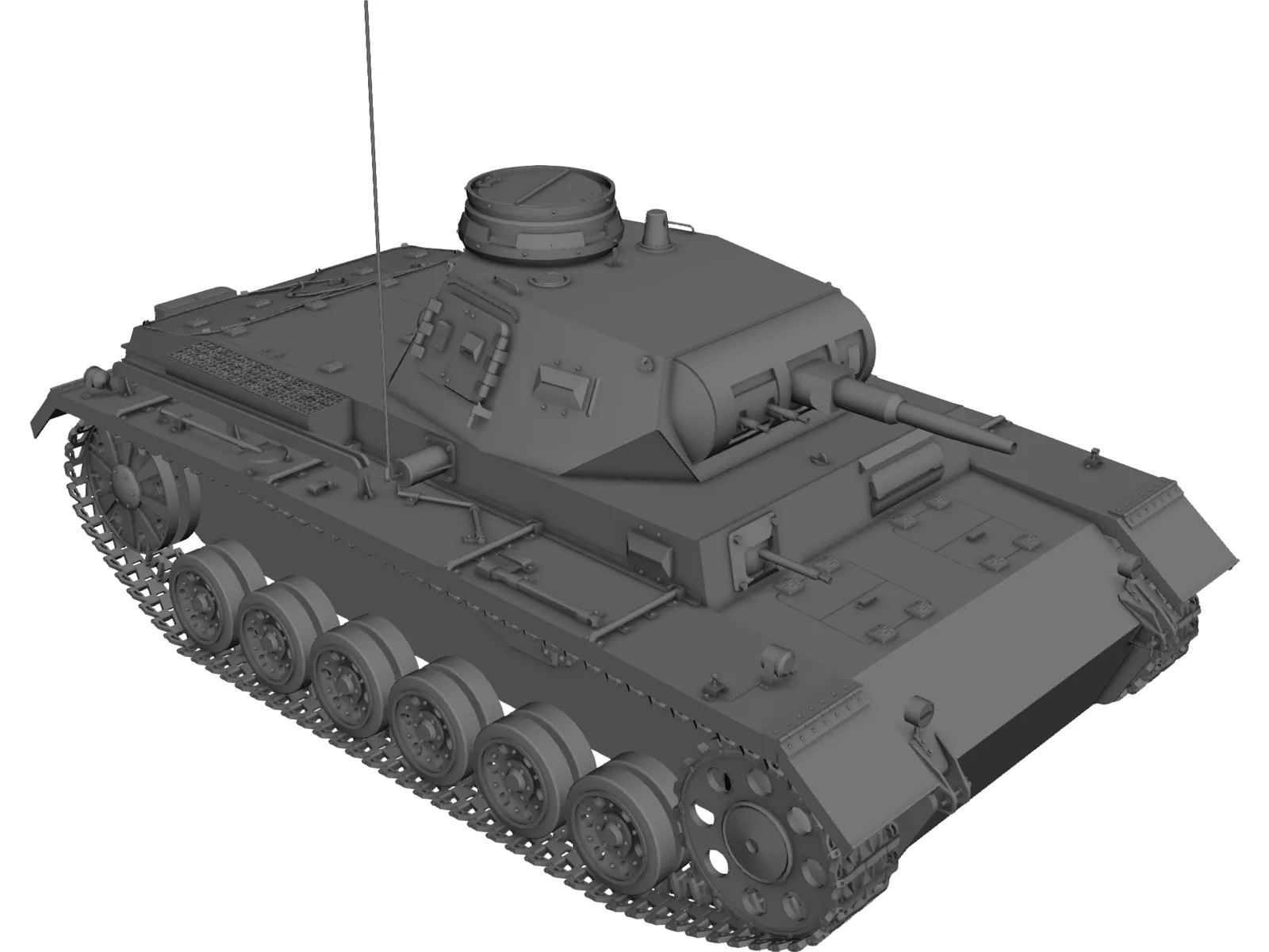 Panzer III 3D Model main preview