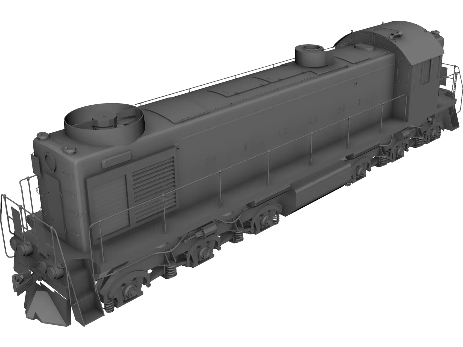 Diesel Locomotive TEM2 3D Model main preview