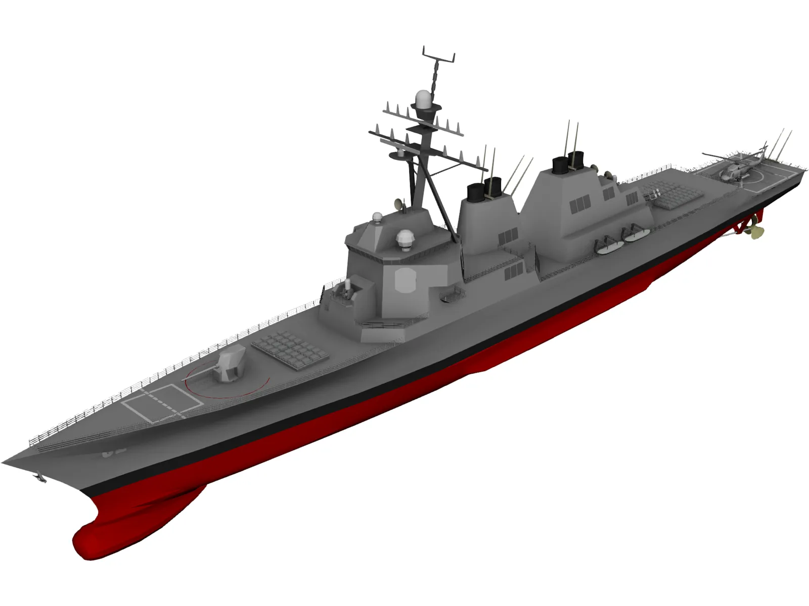 Arleigh Burke-Class Destroyer 3D Model main preview