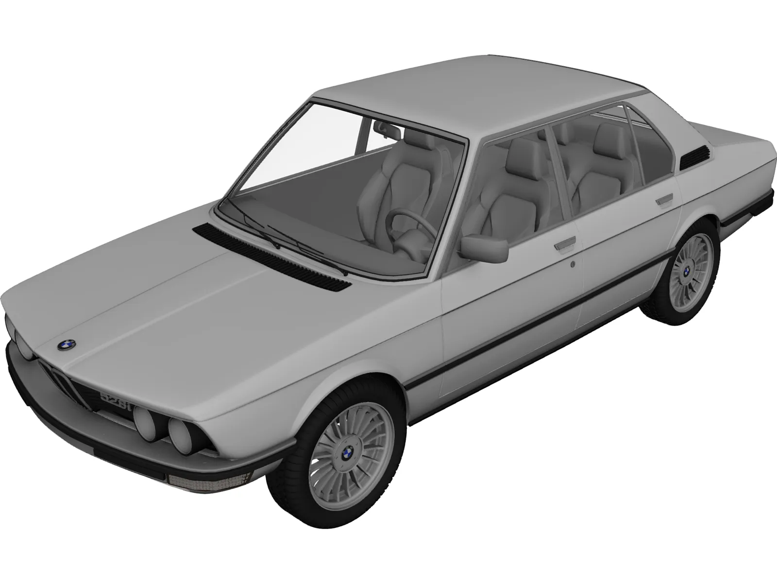 BMW 528i E12 3D Model main preview
