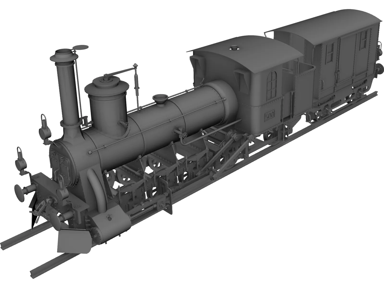 Train Locomotive 3D Model main preview