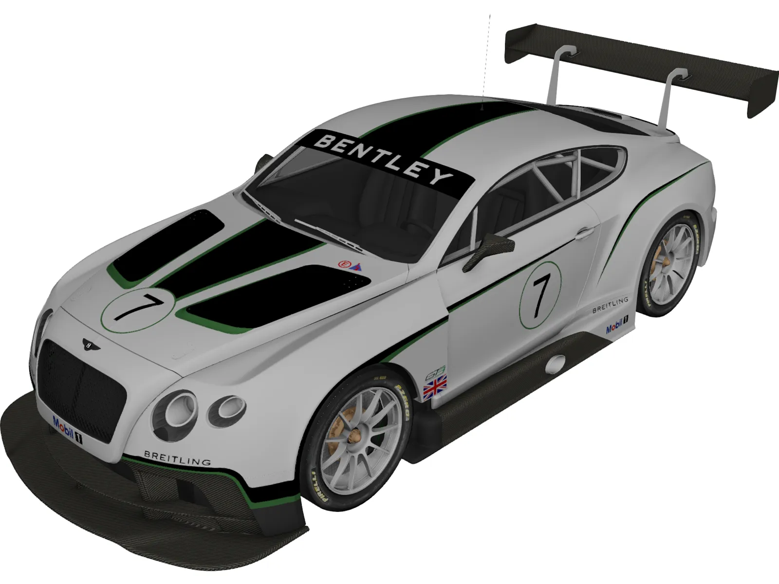 Bentley Continental GT3 (2014) 3D Model main preview