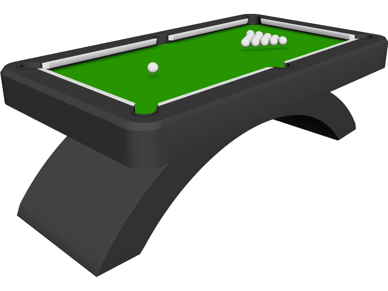 Pool Table 3D Model main preview