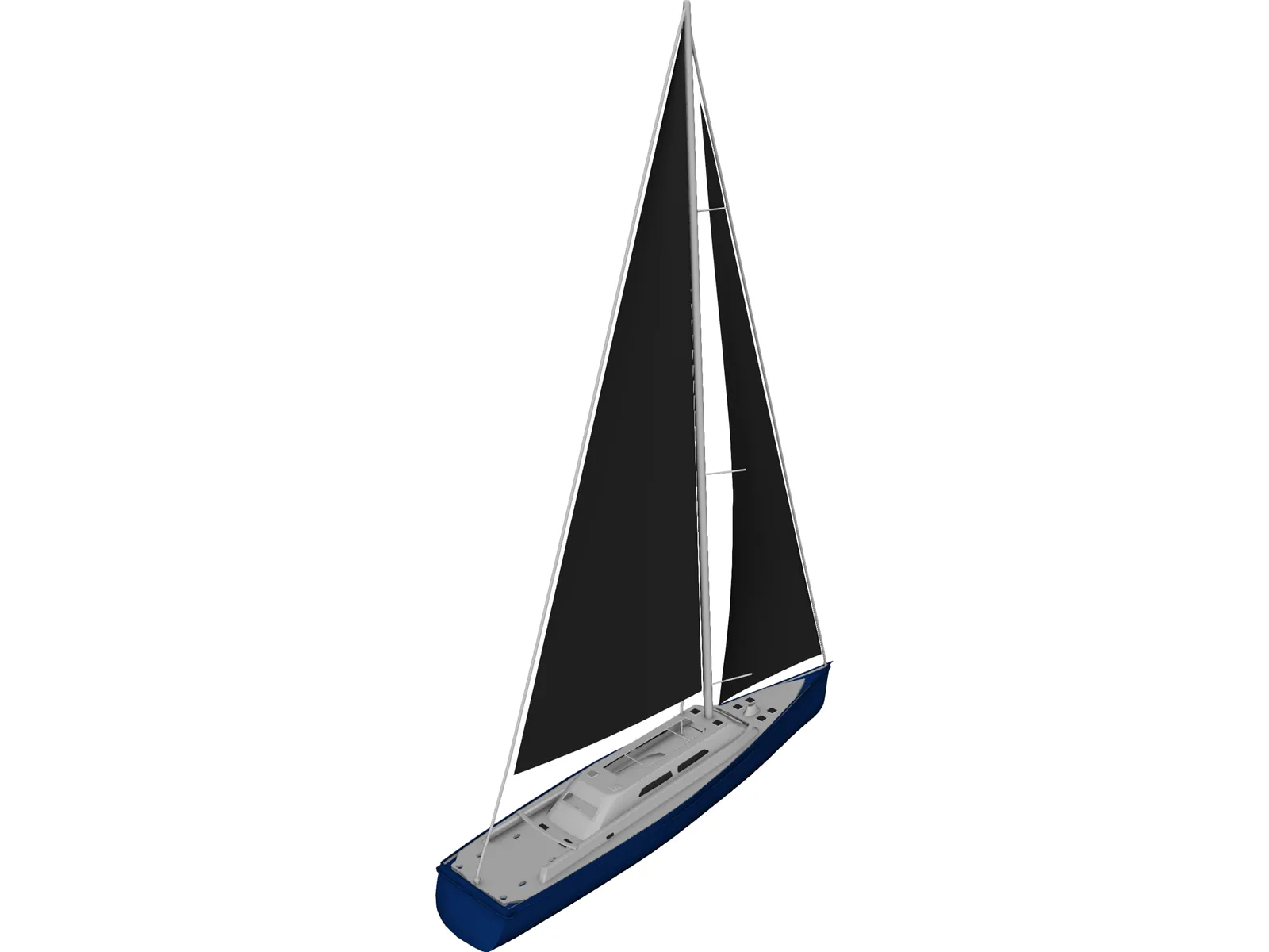 Sailboat 3D Model main preview