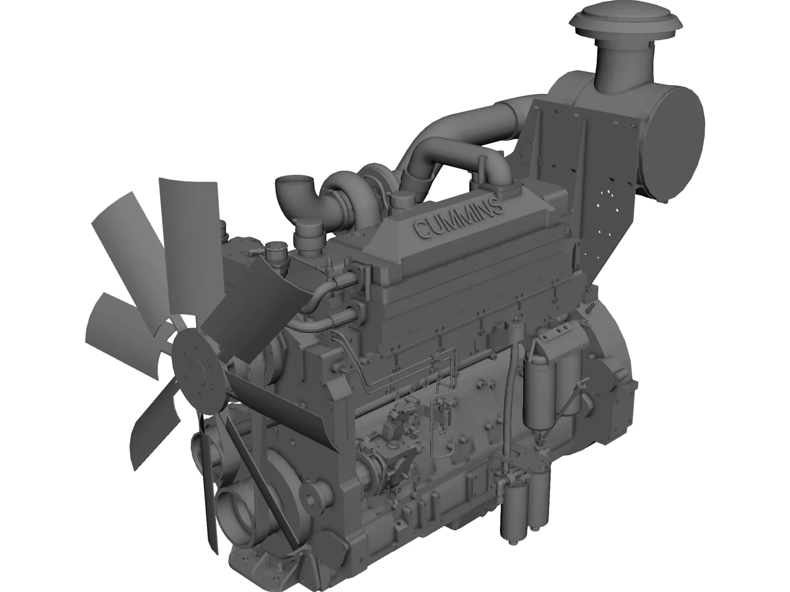 Cummins K19 Diesel Engine 3D Model main preview