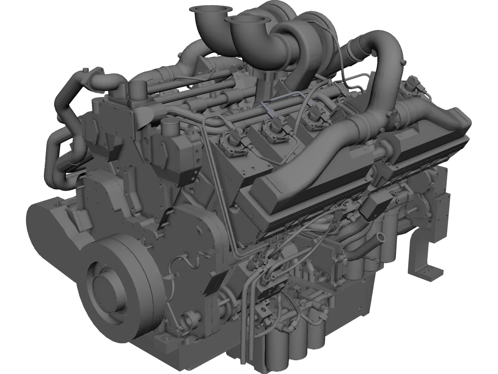 Cummins QSK38-G Diesel Engine 3D Model main preview