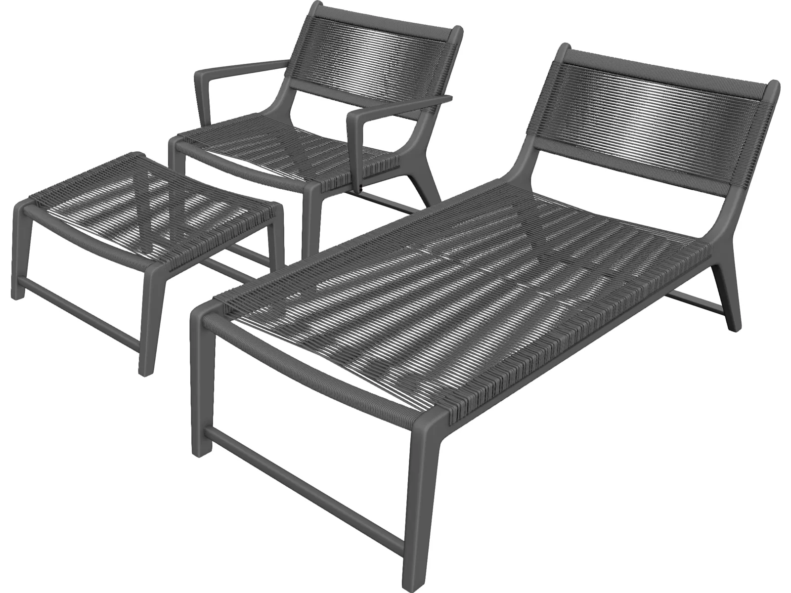 Oceans Lounge Chair 3D Model main preview