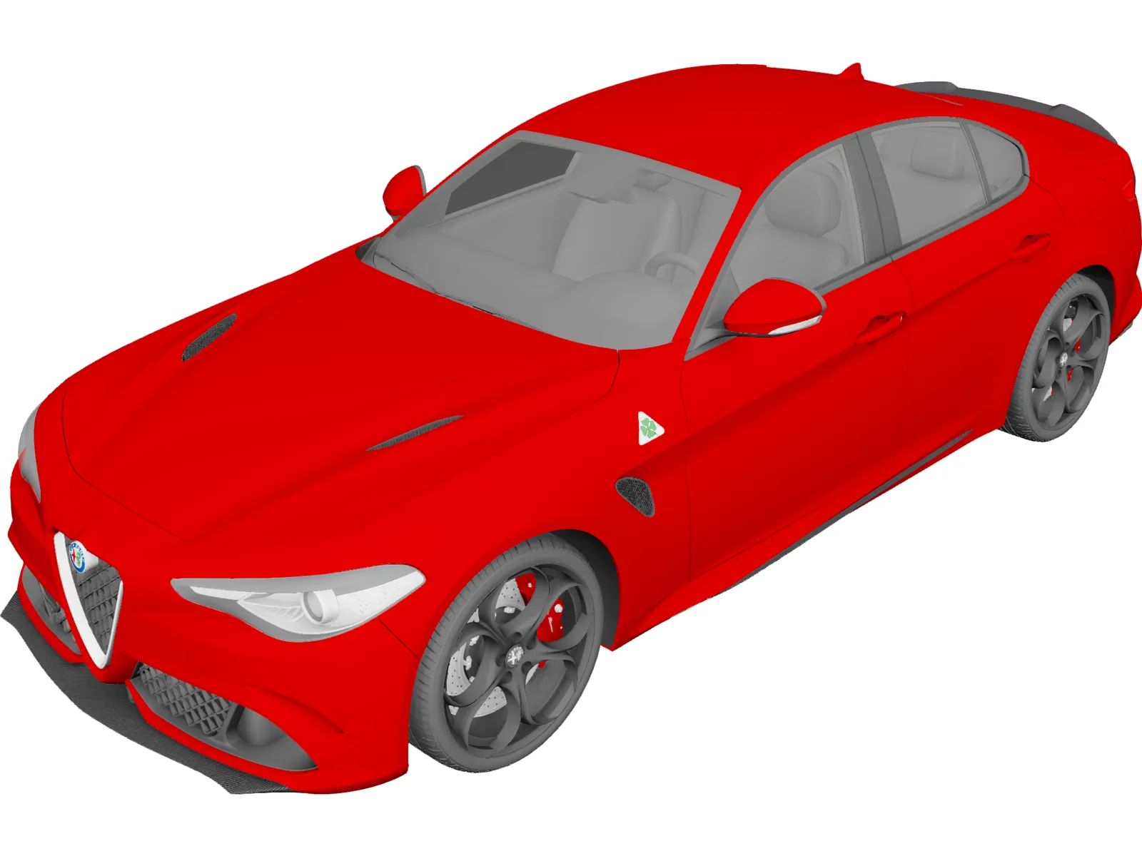 Alfa Romeo Giulia Quadrifoglio (2016) 3D Model main preview