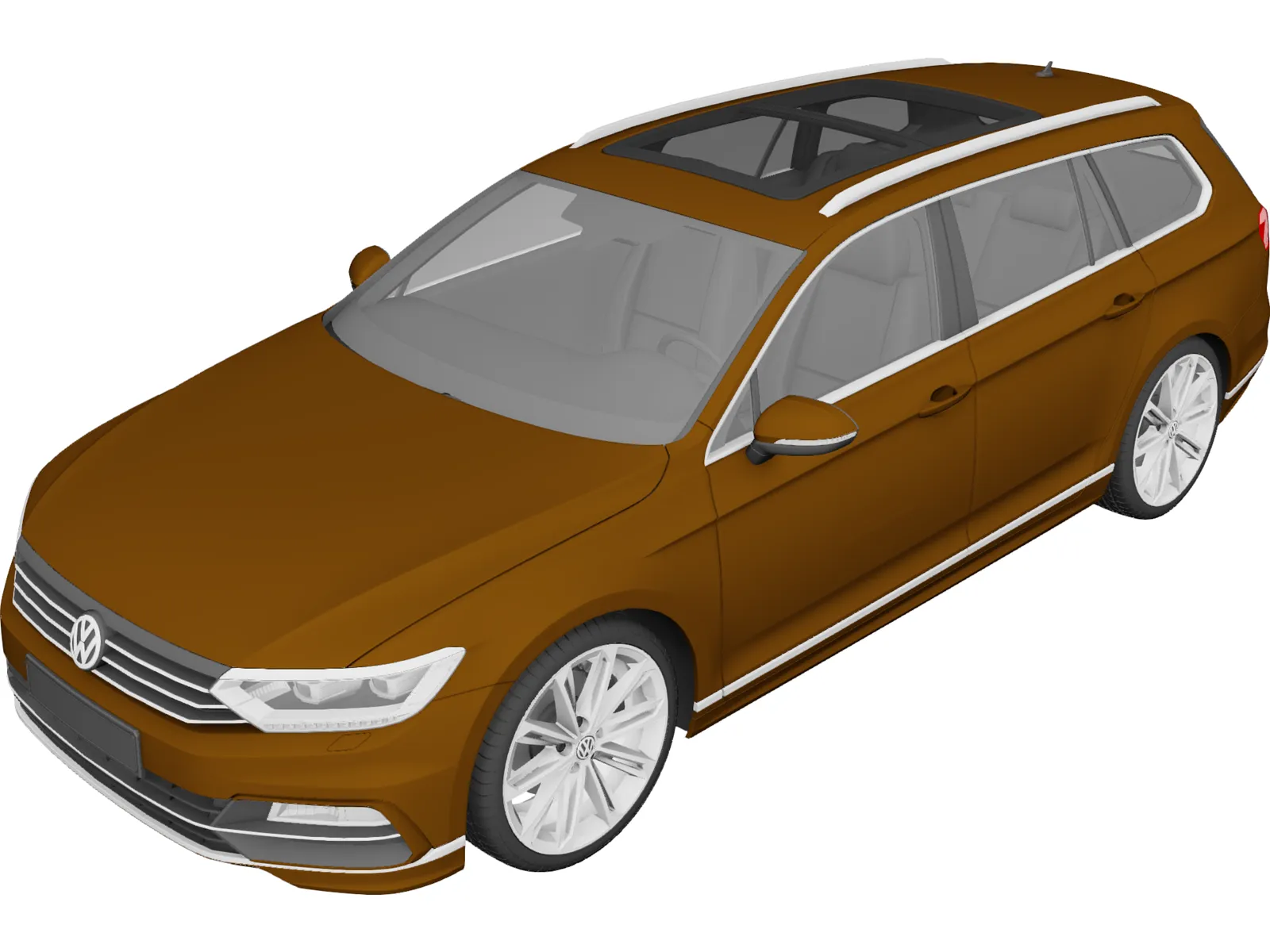 Volkswagen Passat Variant R-Line (2015) 3D Model main preview