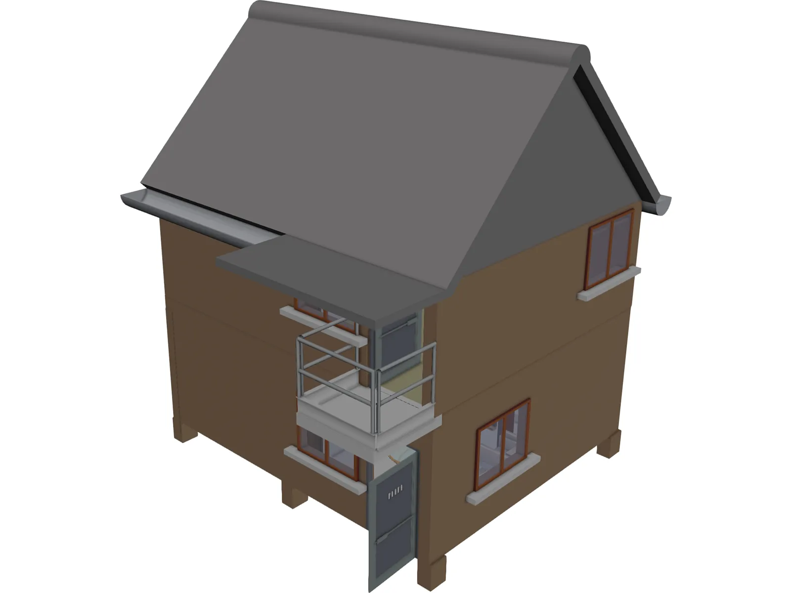 Wood House 3D Model main preview