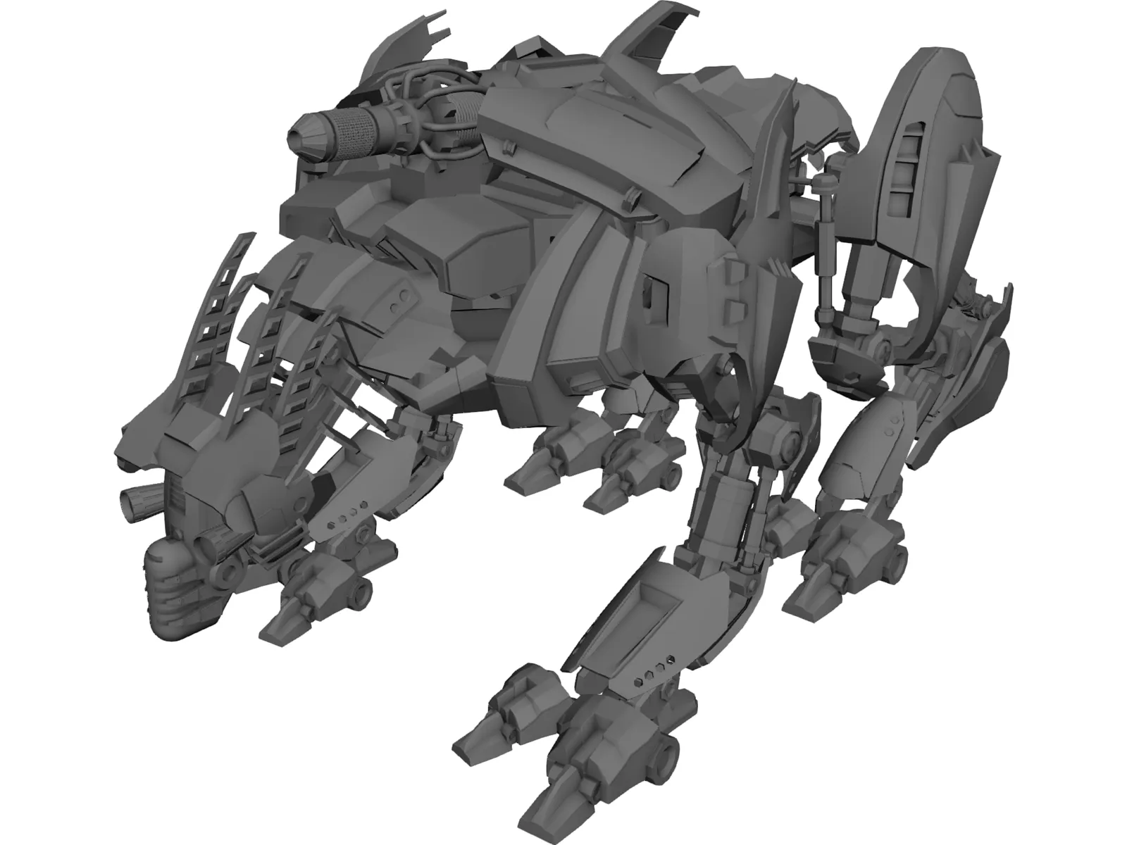 Mecha Wolf 3D Model main preview
