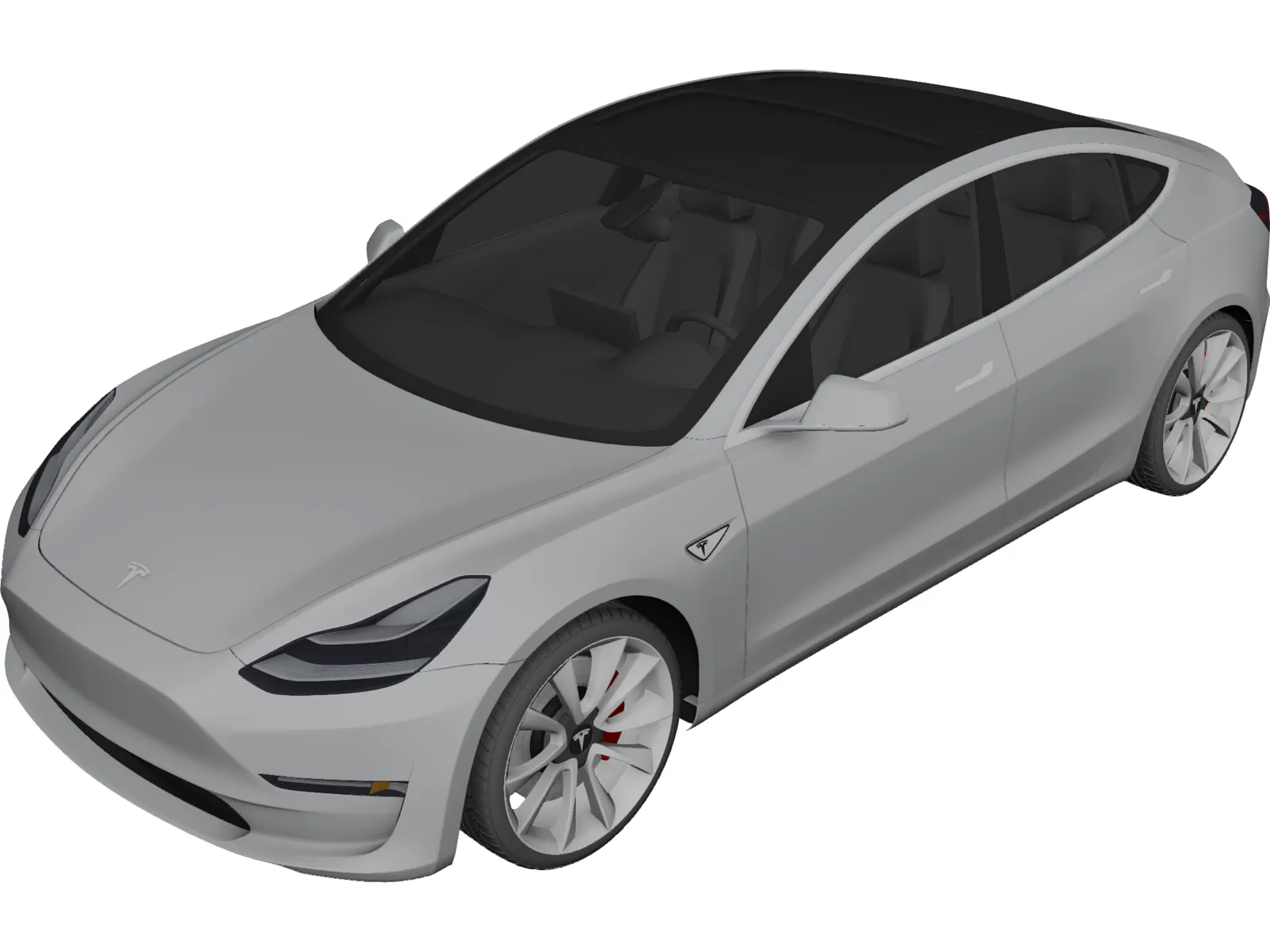 Tesla Model 3 (2018) 3D Model main preview