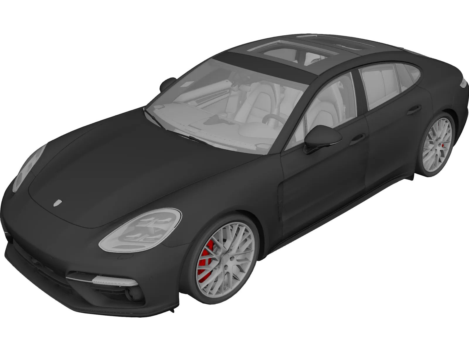Porsche Panamera Turbo (2017) 3D Model main preview