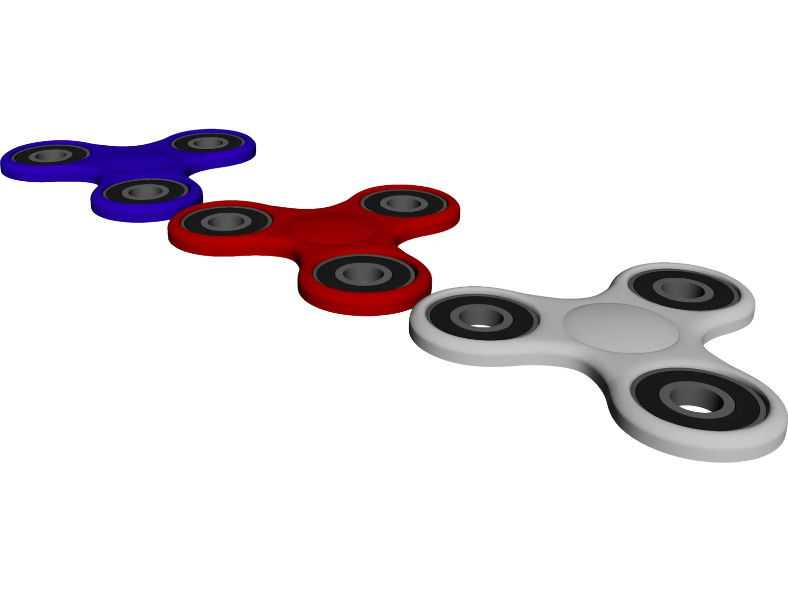 Fidget Hand Spinner 3D Model main preview