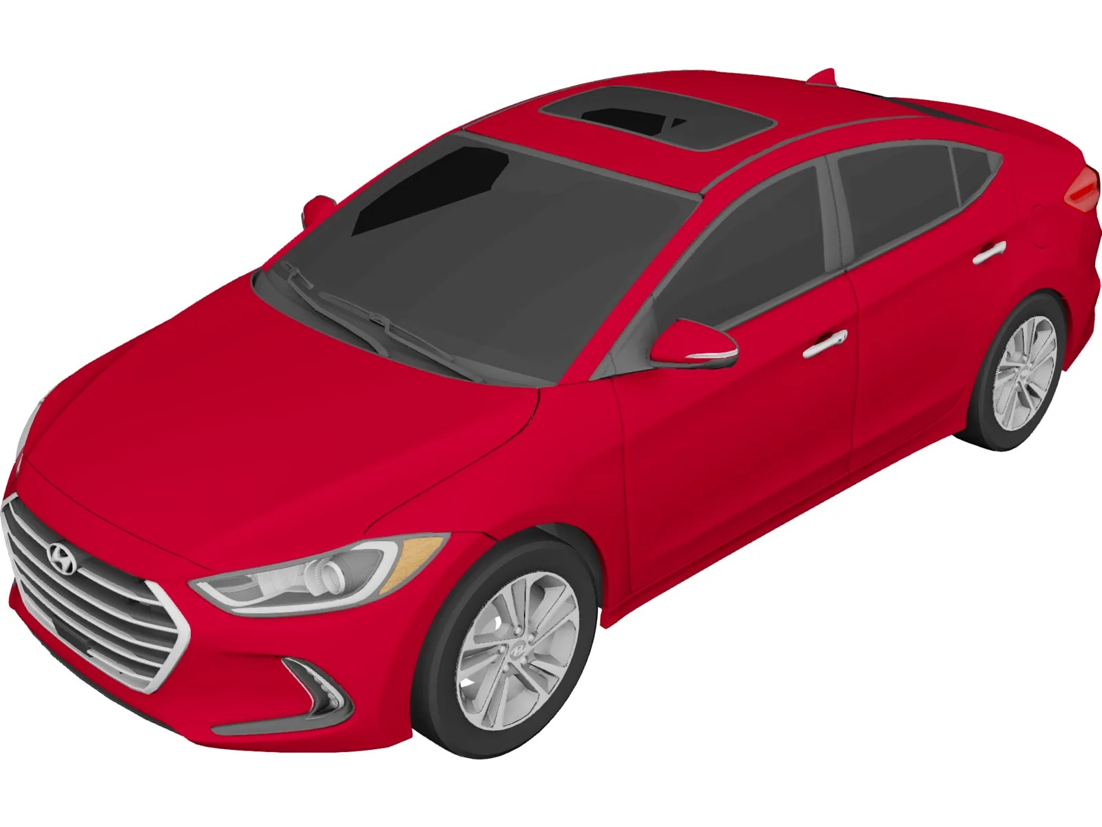 Hyundai Elantra Limited (2017) 3D Model main preview