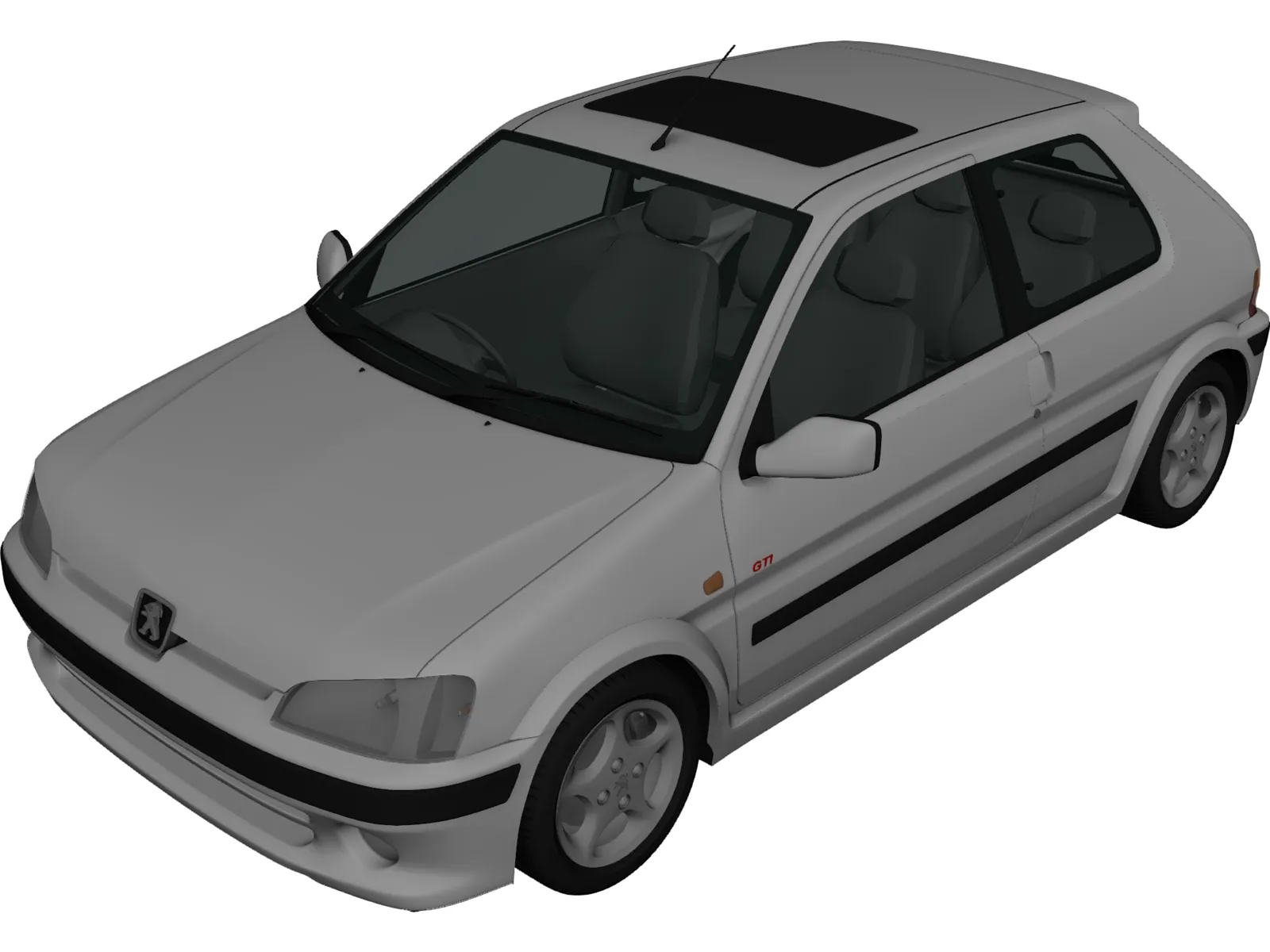 Peugeot 106 GTI (1997) 3D Model main preview
