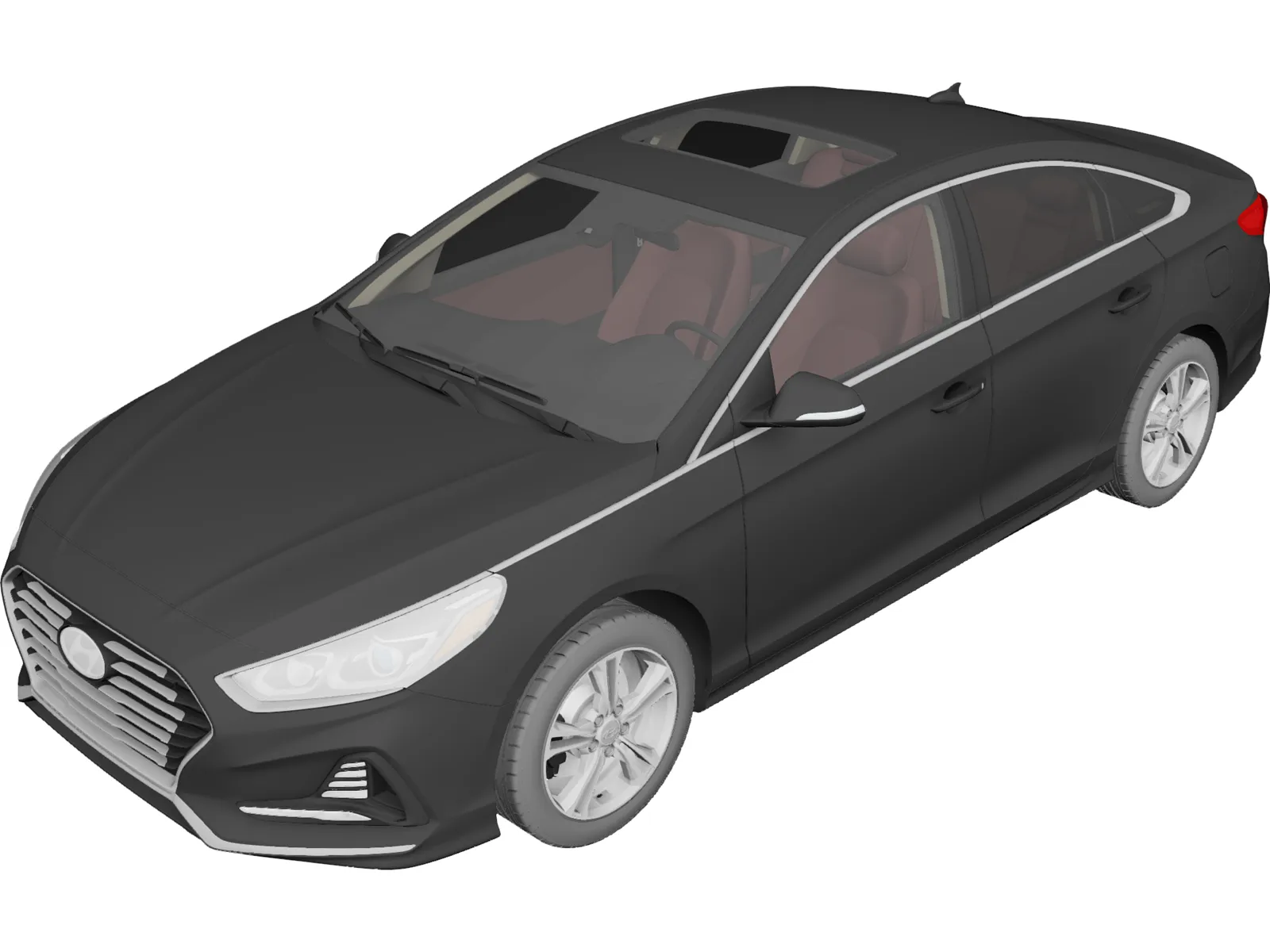 Hyundai Sonata (2018) 3D Model main preview