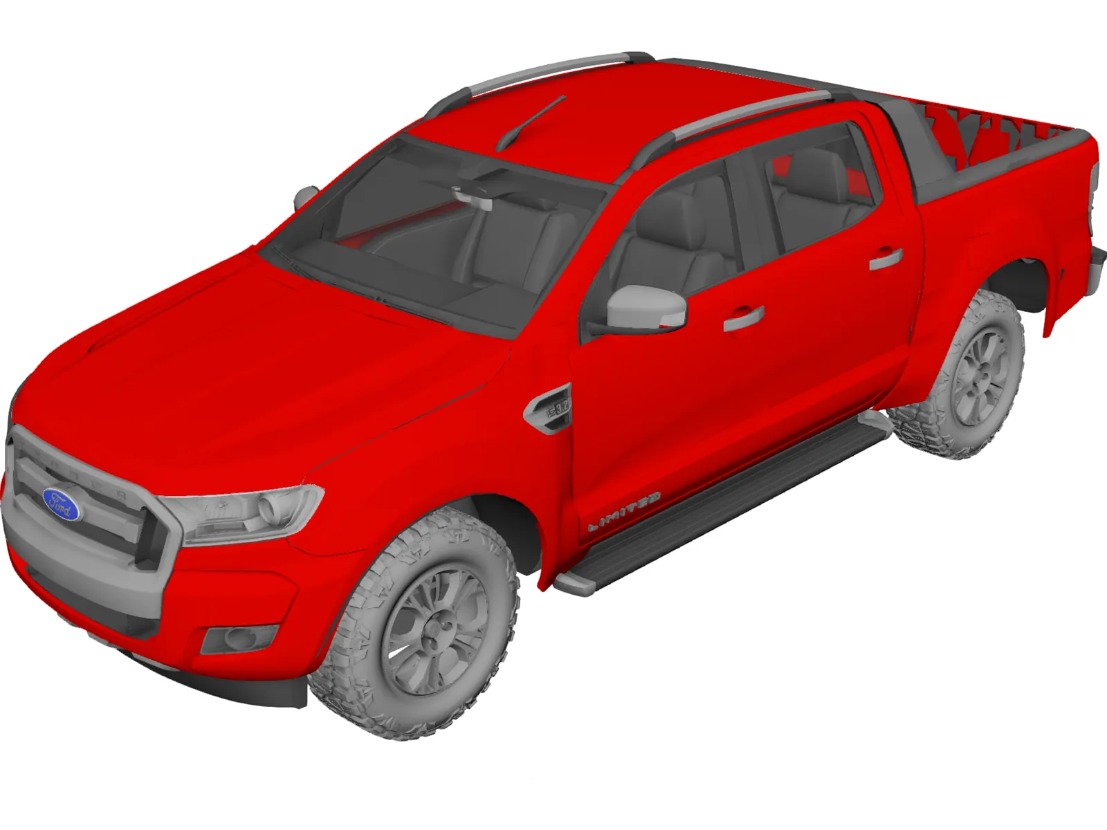 Ford Ranger Pickup (2015) 3D Model main preview