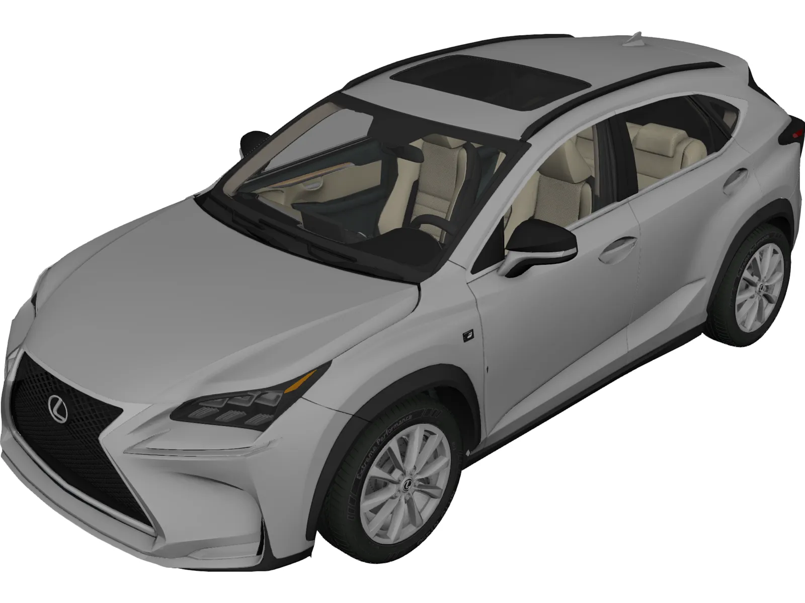 Lexus NX200t F-Sport (2015) 3D Model main preview