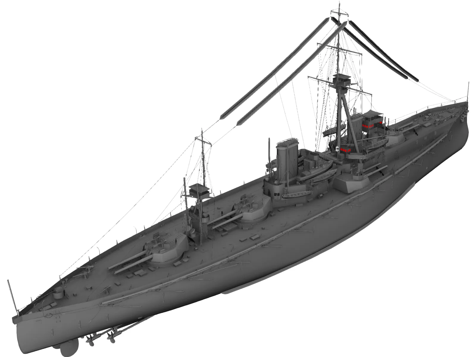 Dreadnouth Battleship 3D Model main preview