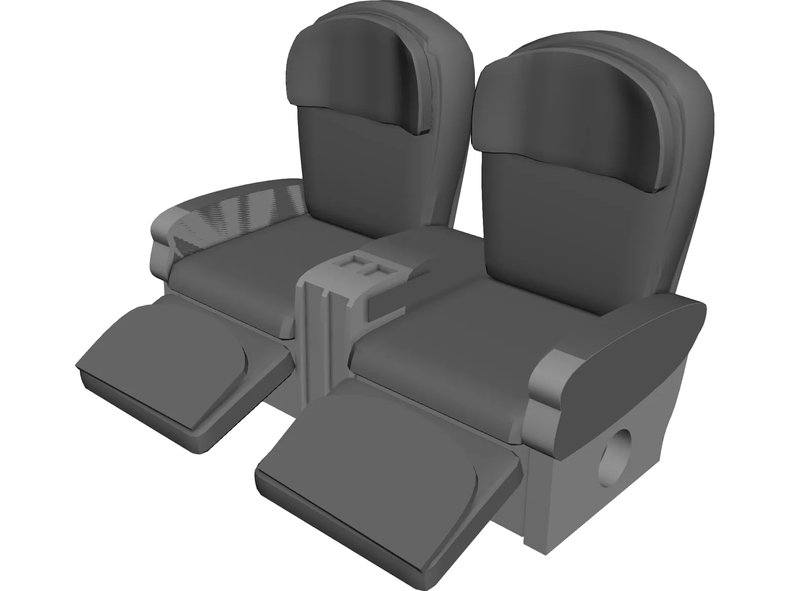 Seats Airplane 3D Model main preview