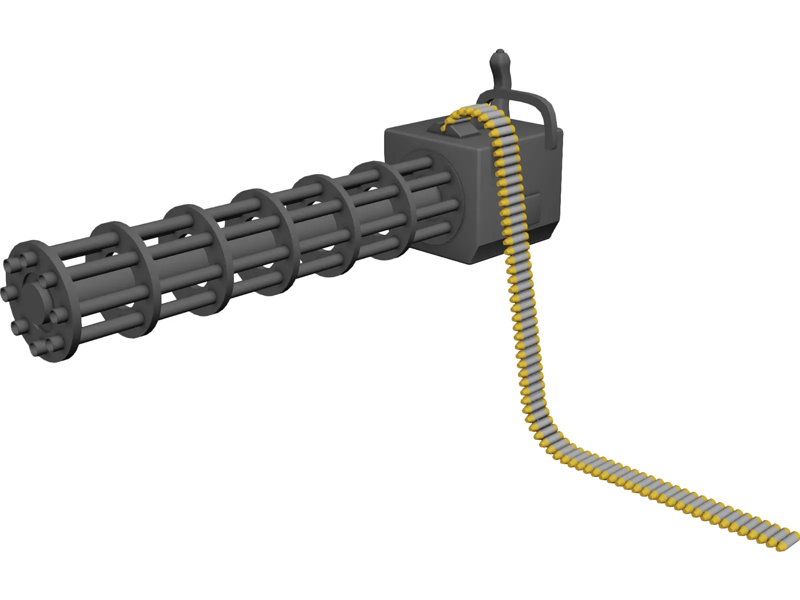 Hand-Held MiniGun 3D Model main preview