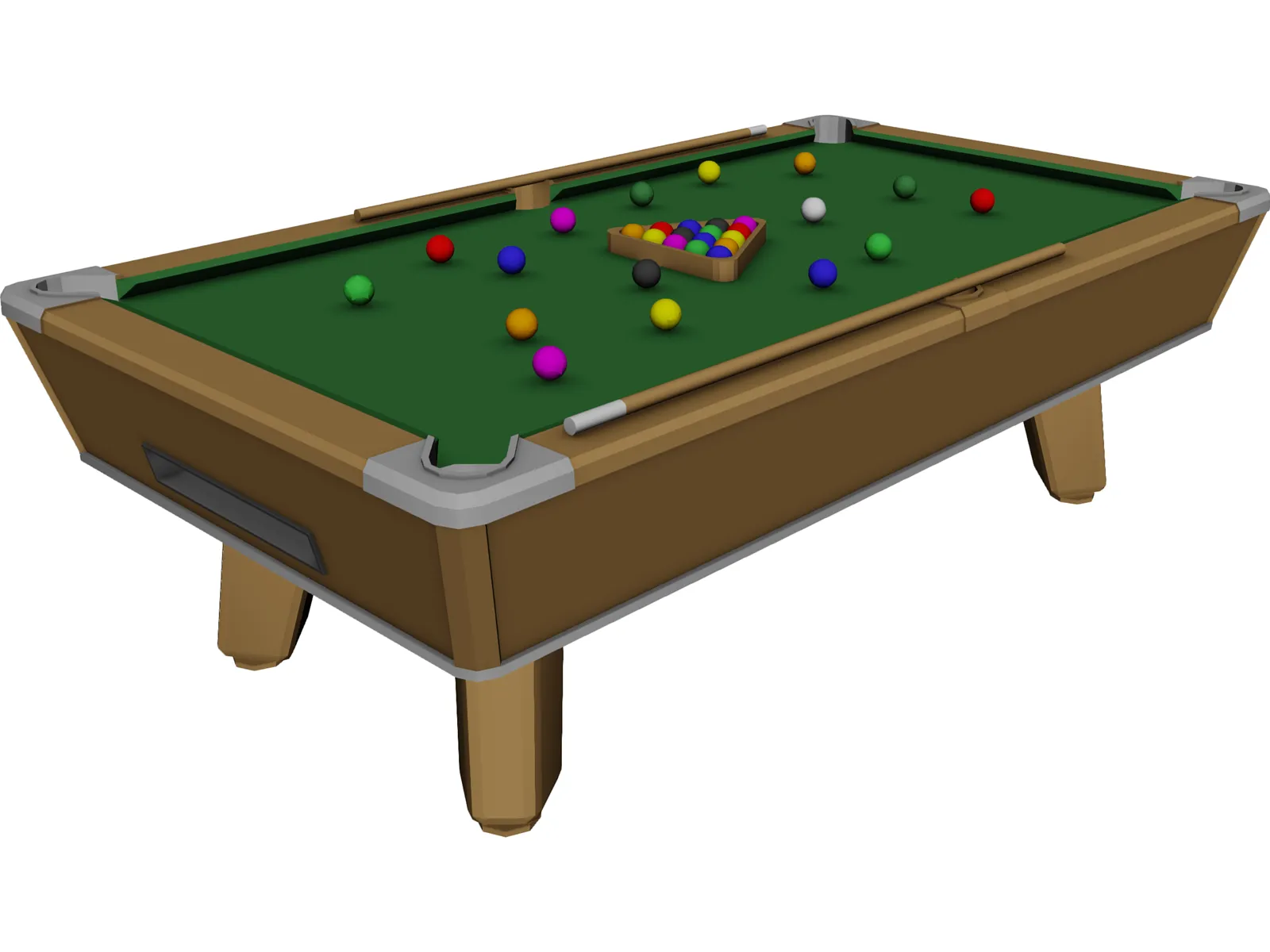 Indoor Pool Table 3D Model main preview