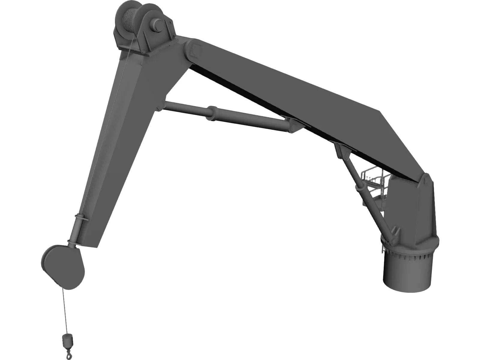 Deck Crane 3D Model main preview