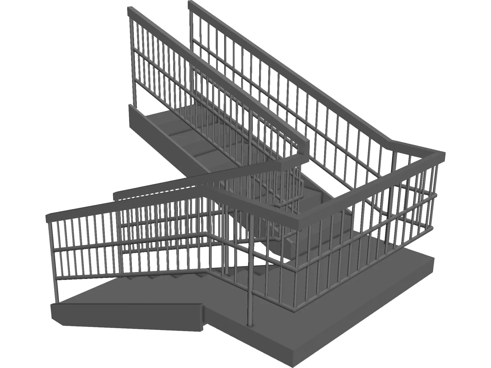 Double Staircase 3D Model main preview