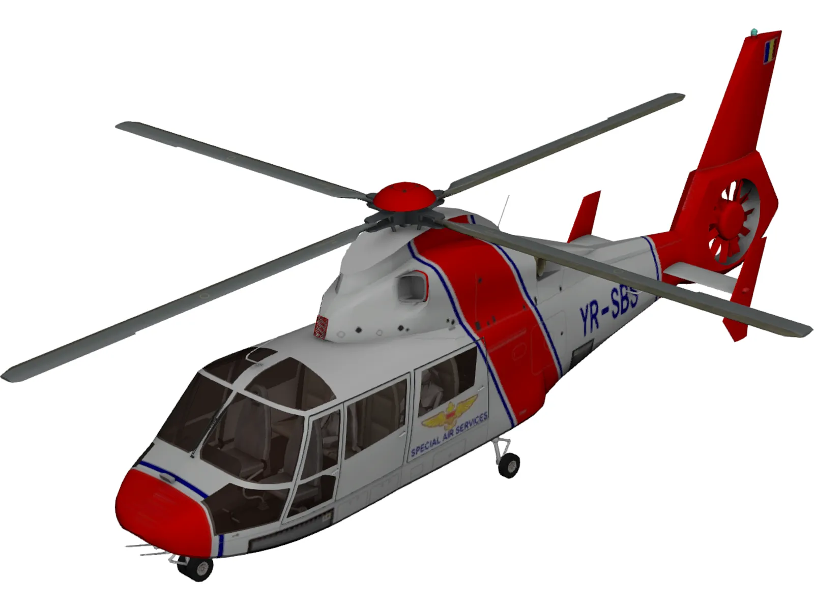 Eurocopter AS-365N Dauphin 2 3D Model main preview