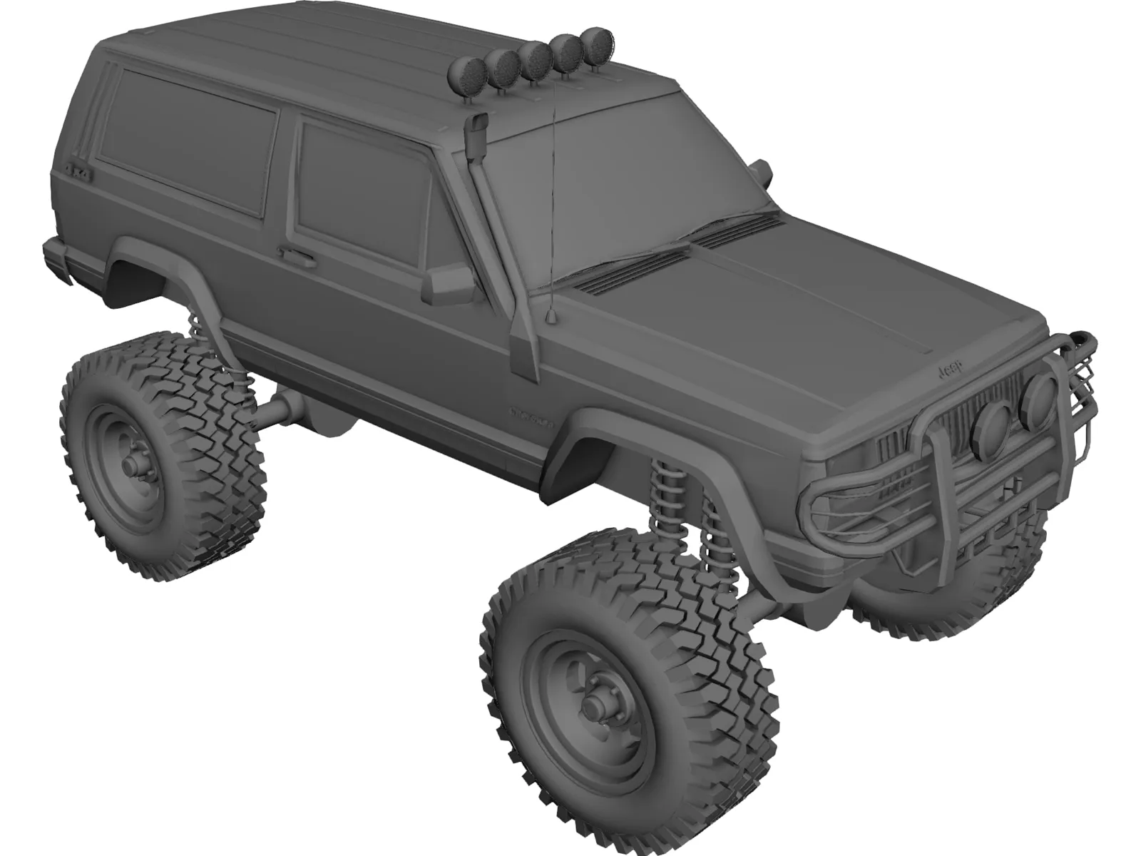Jeep Cherokee Monster Truck 3D Model main preview