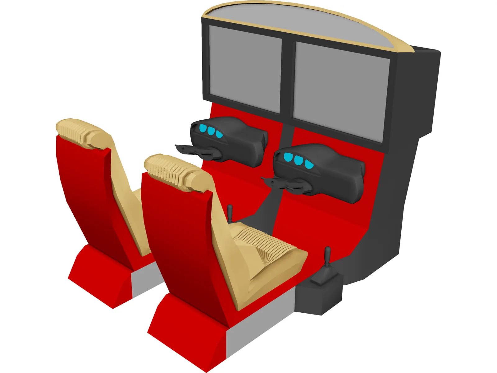 Head-to-Head Arcade Game 3D Model main preview