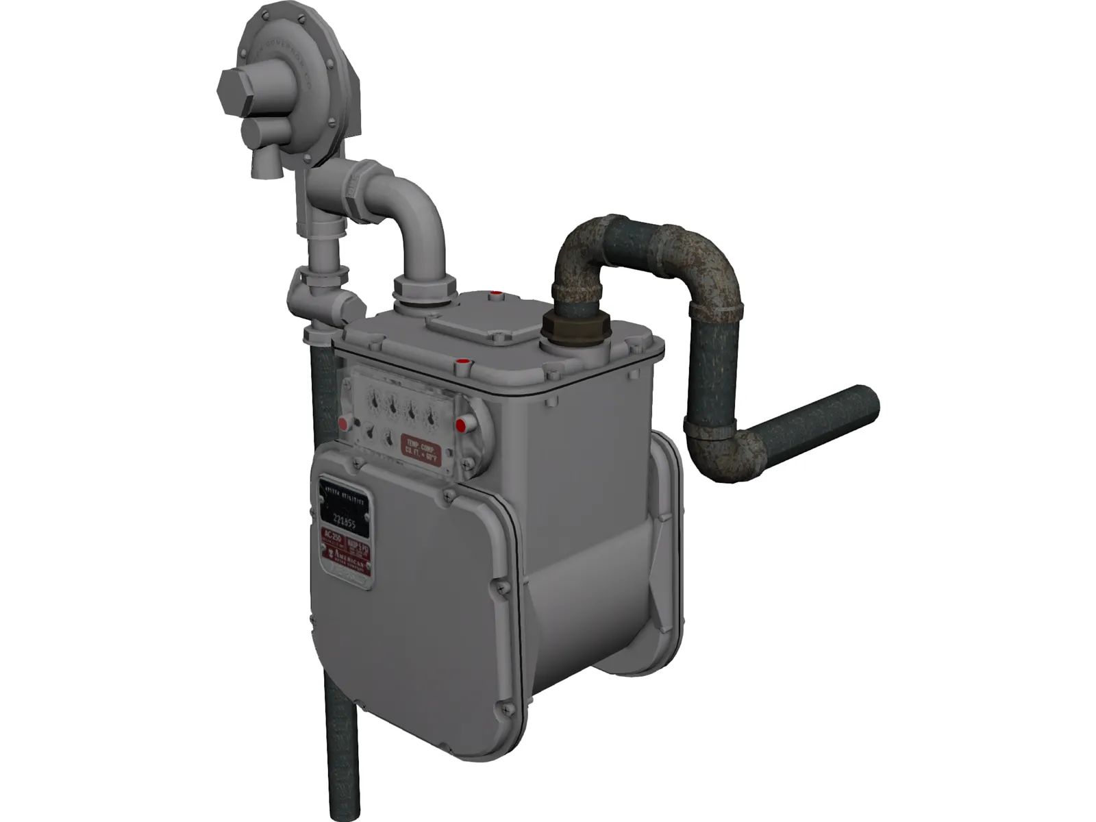 Gas Meter 3D Model main preview