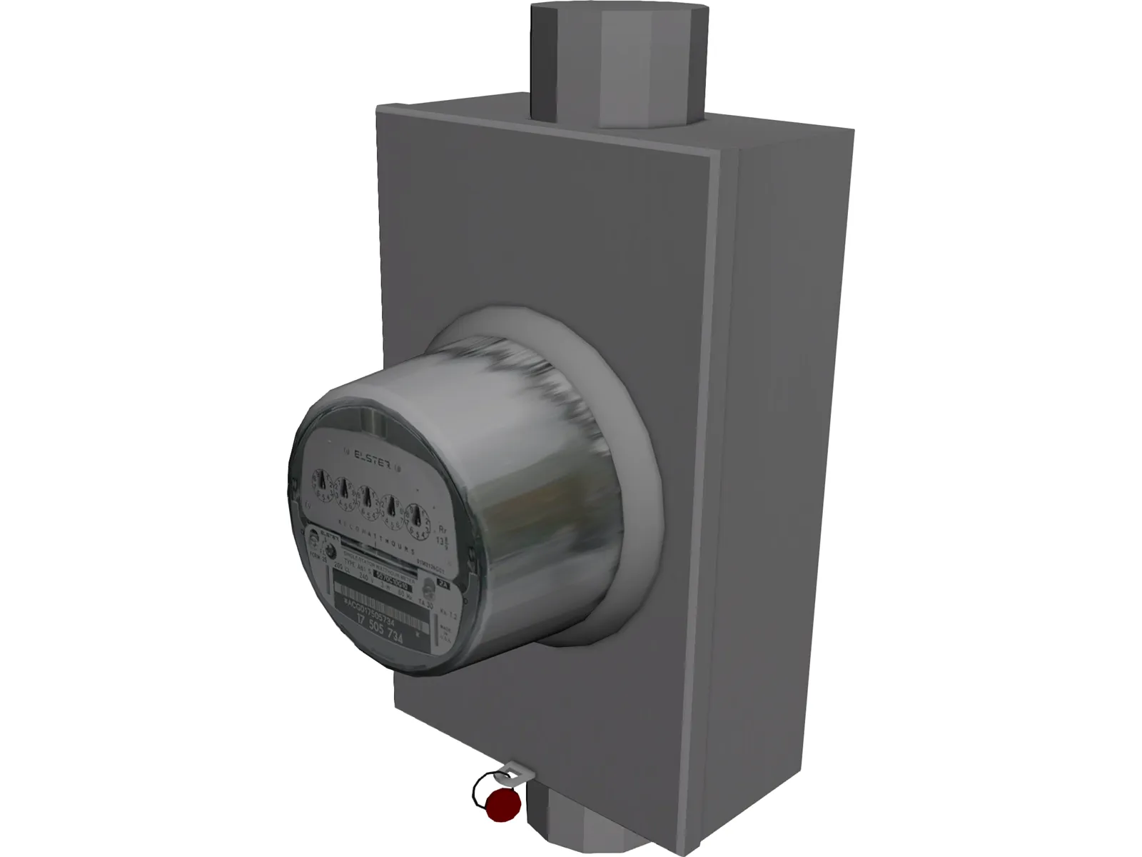 Electric Meter 3D Model main preview