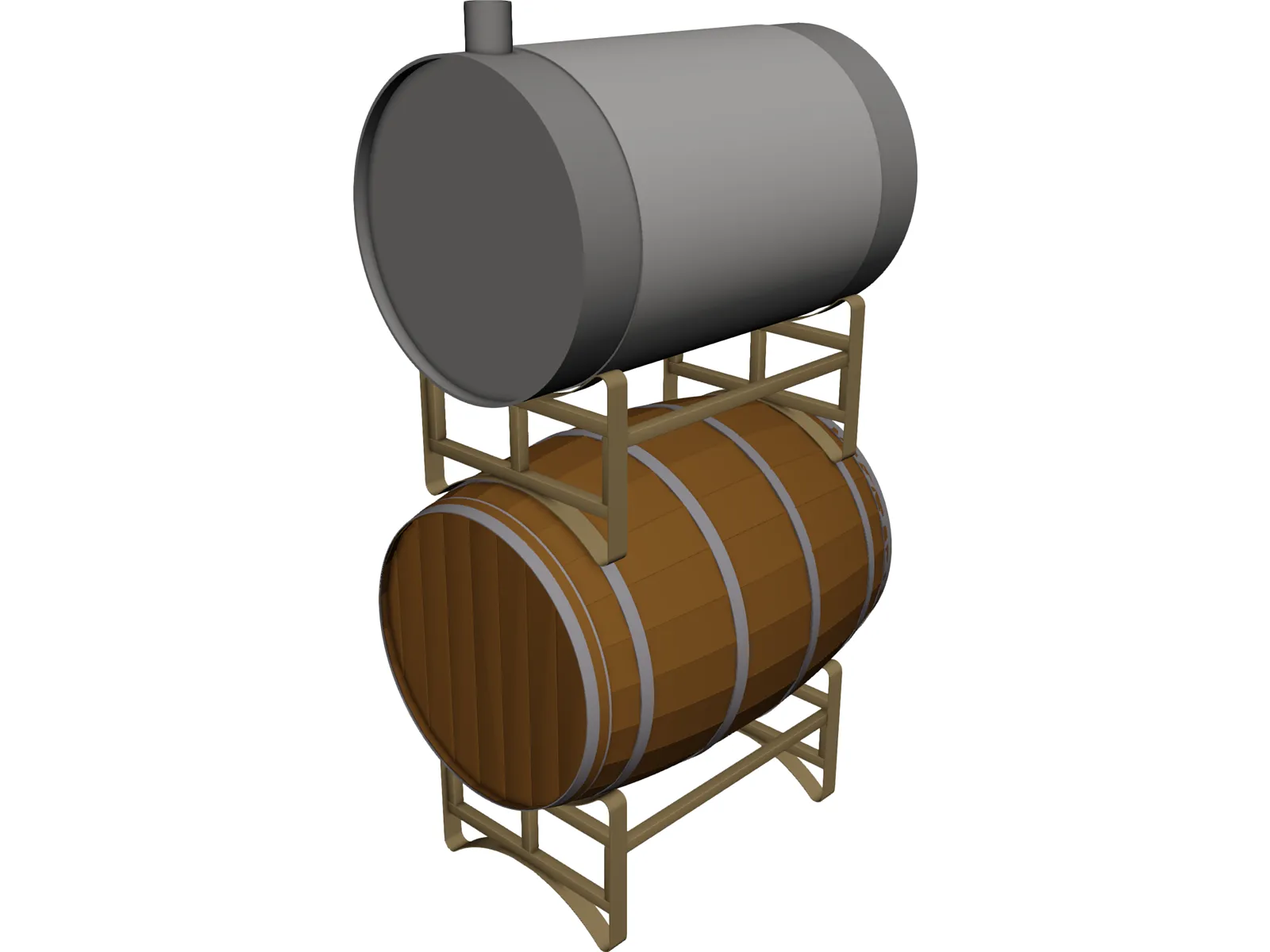 Wine Barrels 3D Model main preview