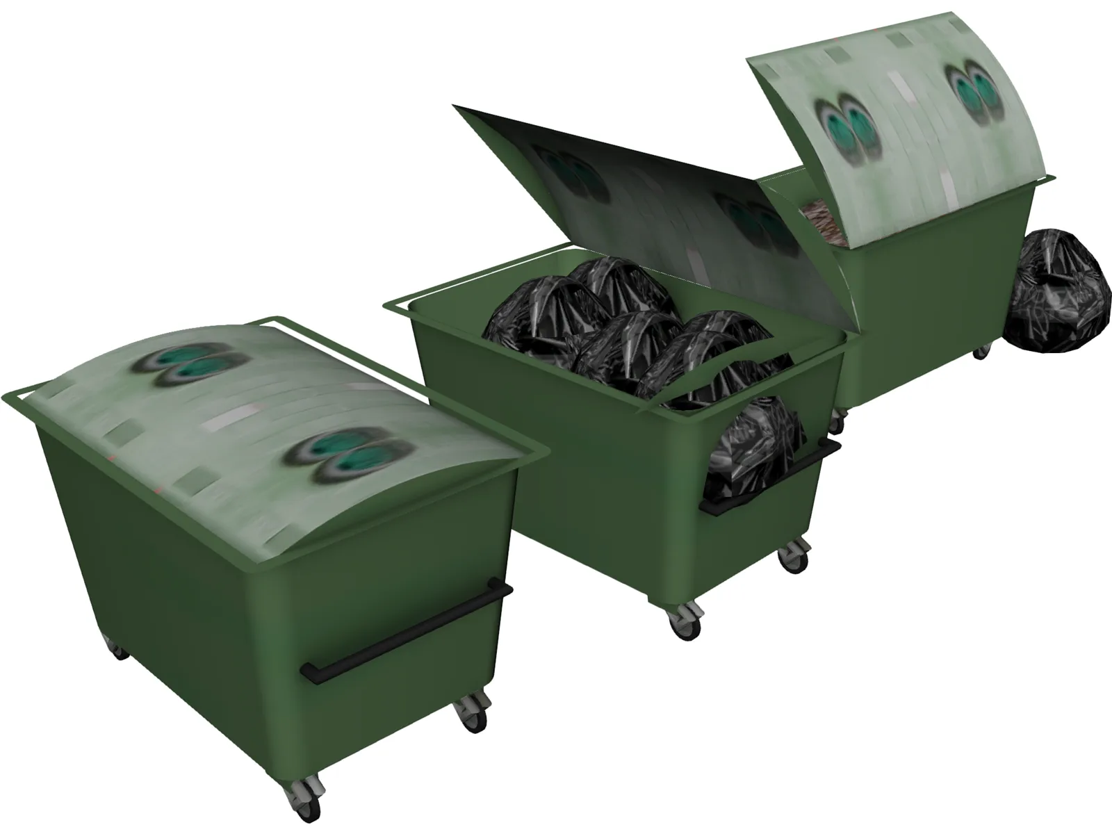Plastic Dumpsters 3D Model main preview