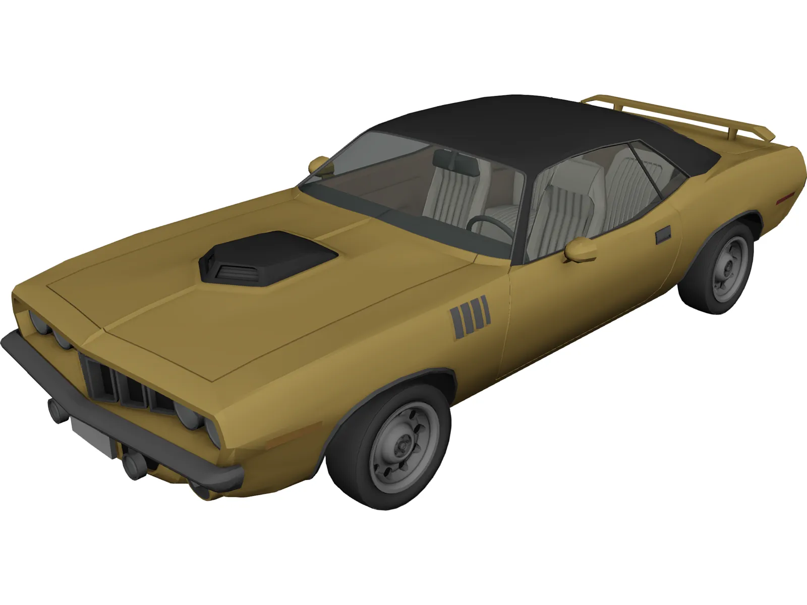 Plymouth Barracuda (1970) 3D Model main preview