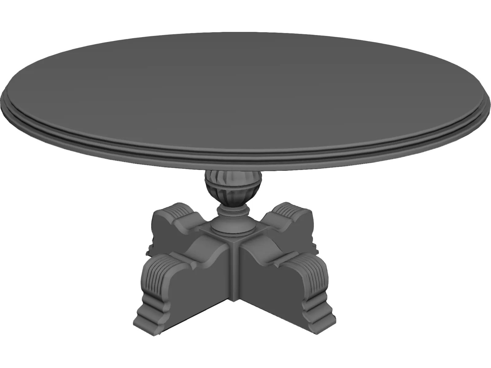 Carved Dining Table 3D Model main preview