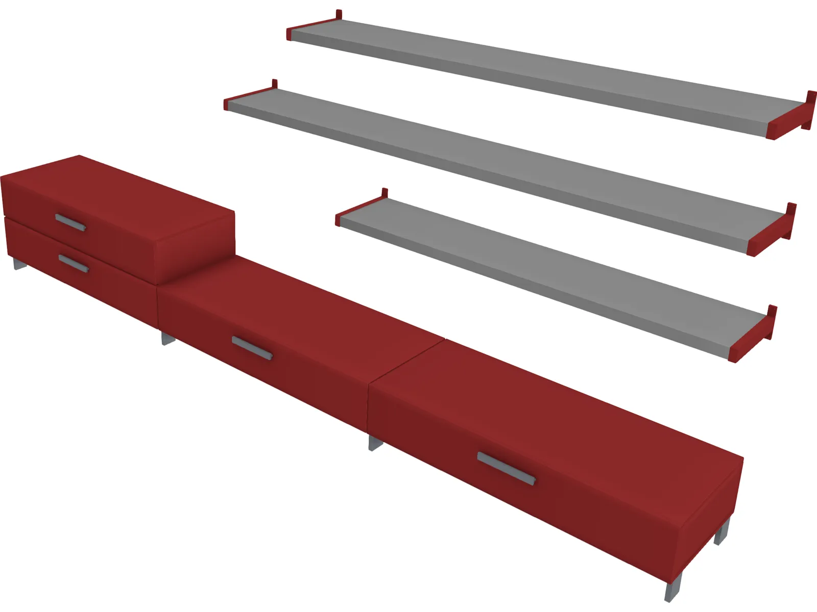Bookcase 3D Model main preview