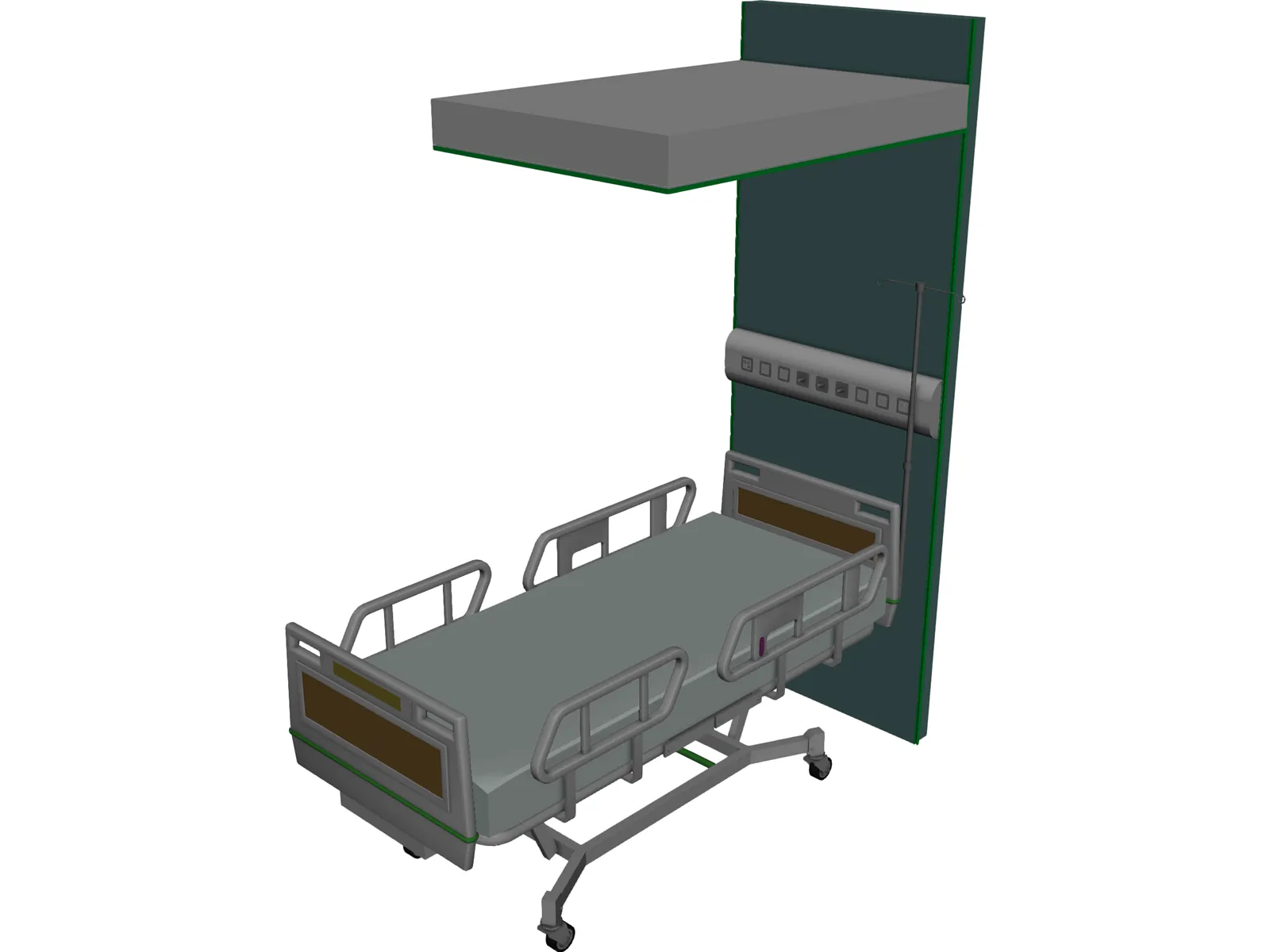 Hospital Bed Hillrom 3D Model main preview