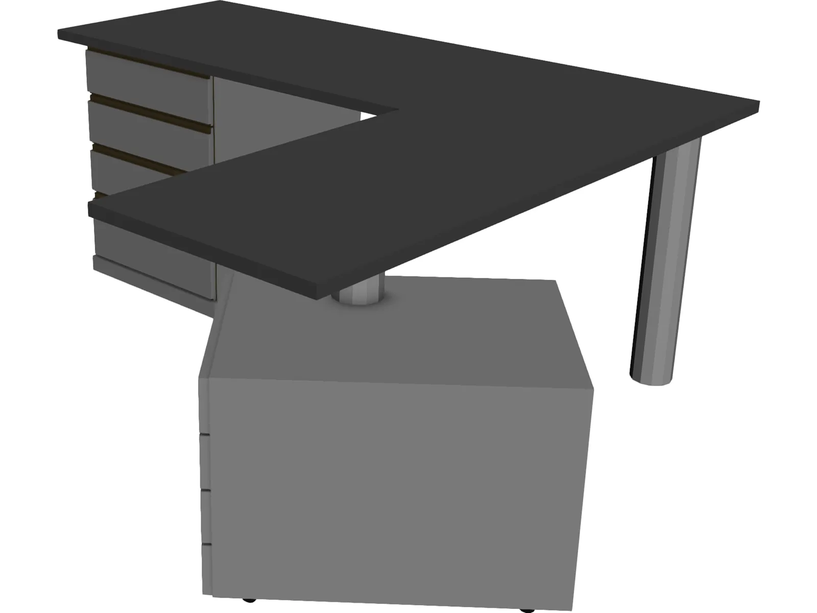 Work Desk 3D Model main preview