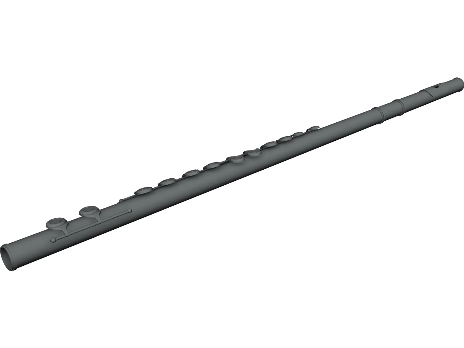 Flute 3D Model main preview